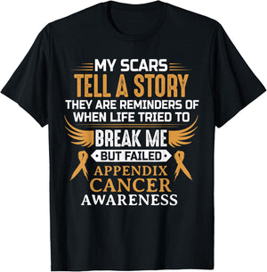 Appendix Cancer Awareness Survivor Ribbon Men Women T-Shirt - T-Shirt | Black
