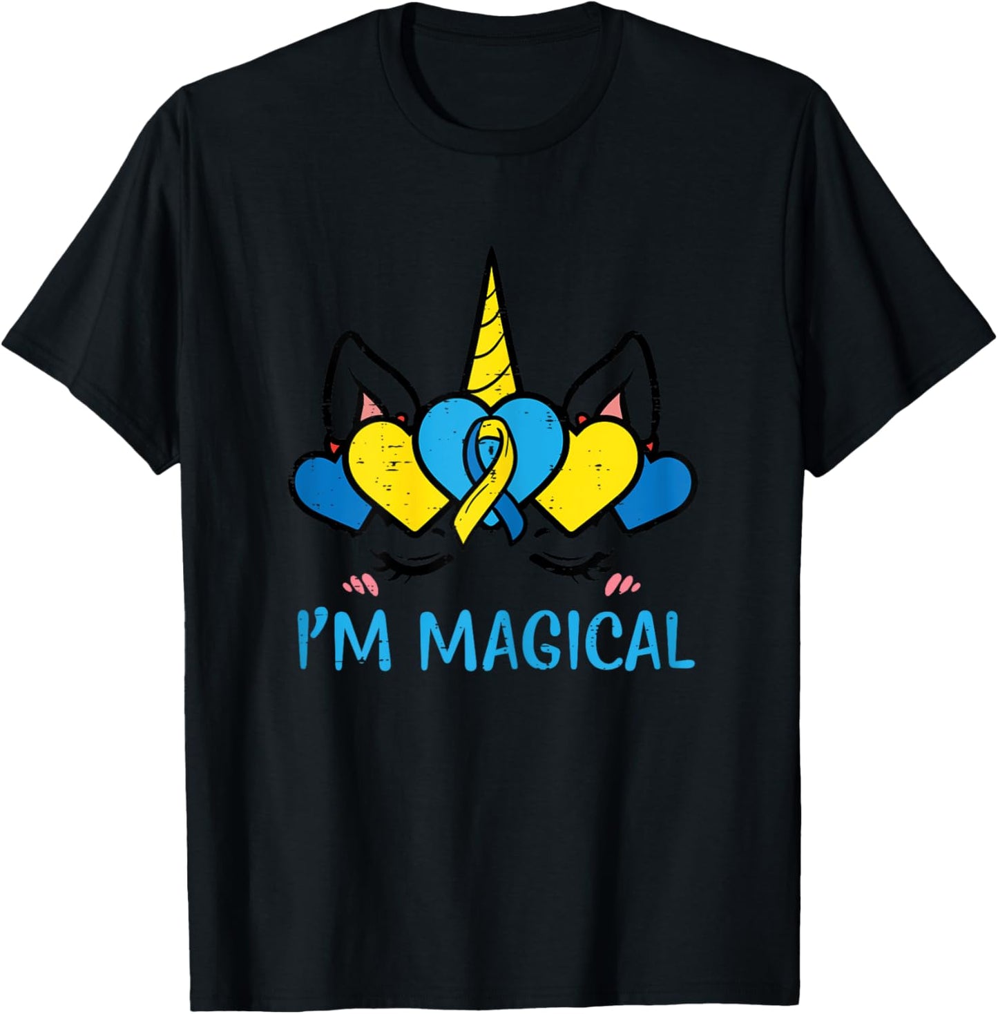 Down Syndrome Unicorn Head Magical Awareness Toddler Girls T-Shirt - T-Shirt | Black