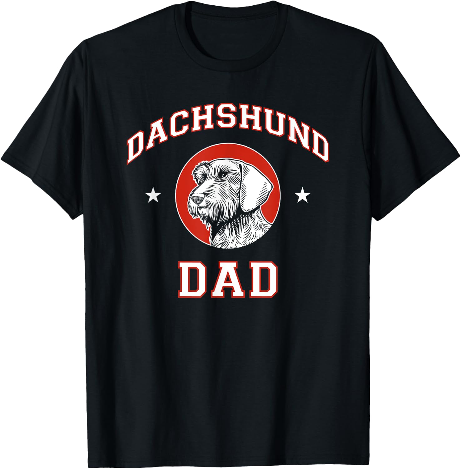 Wirehaired Dachshund Dad Dog Father T-Shirt - T-Shirt | Black
