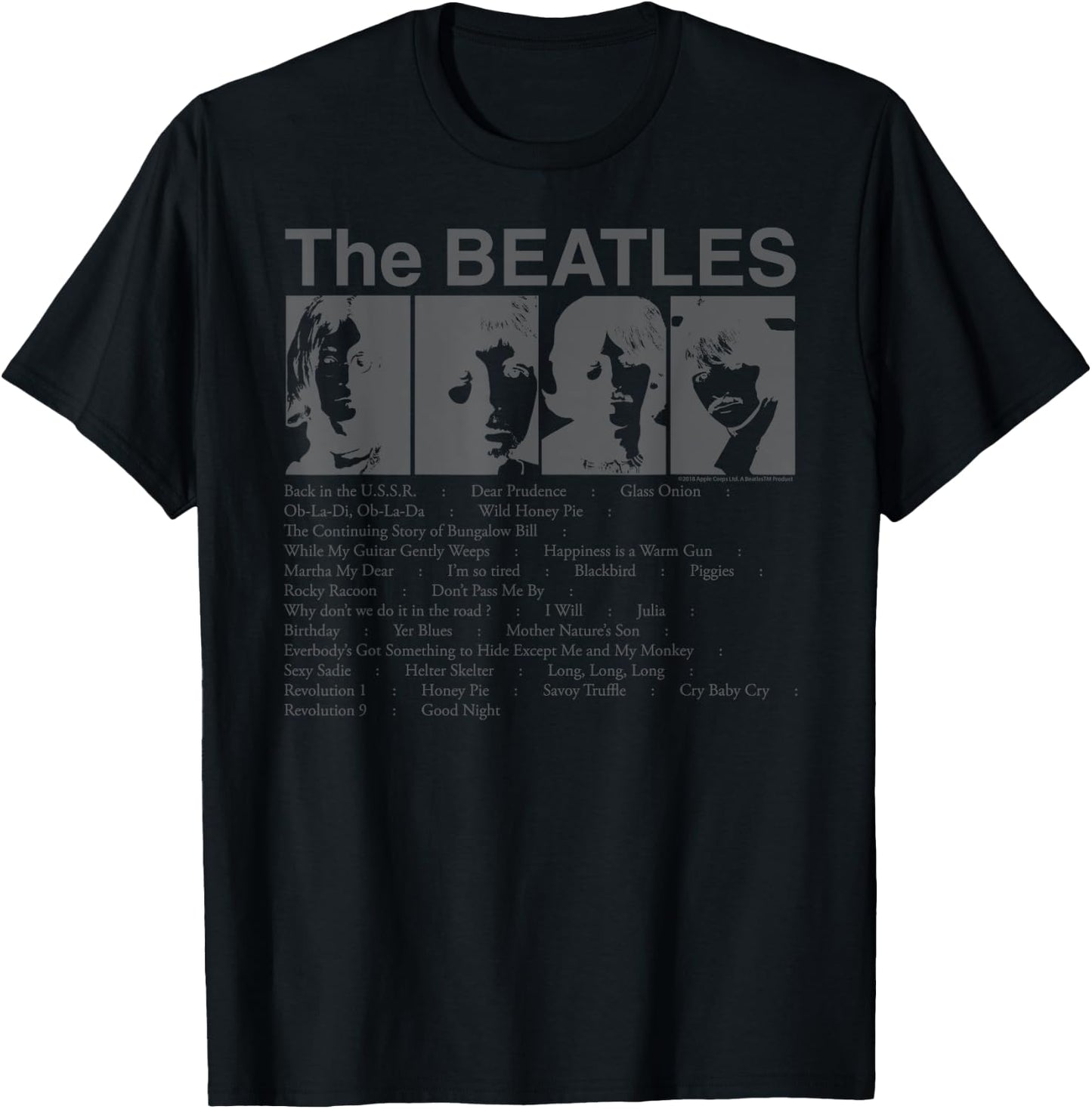 The Beatles - Song List T-Shirt - T-Shirt | Black