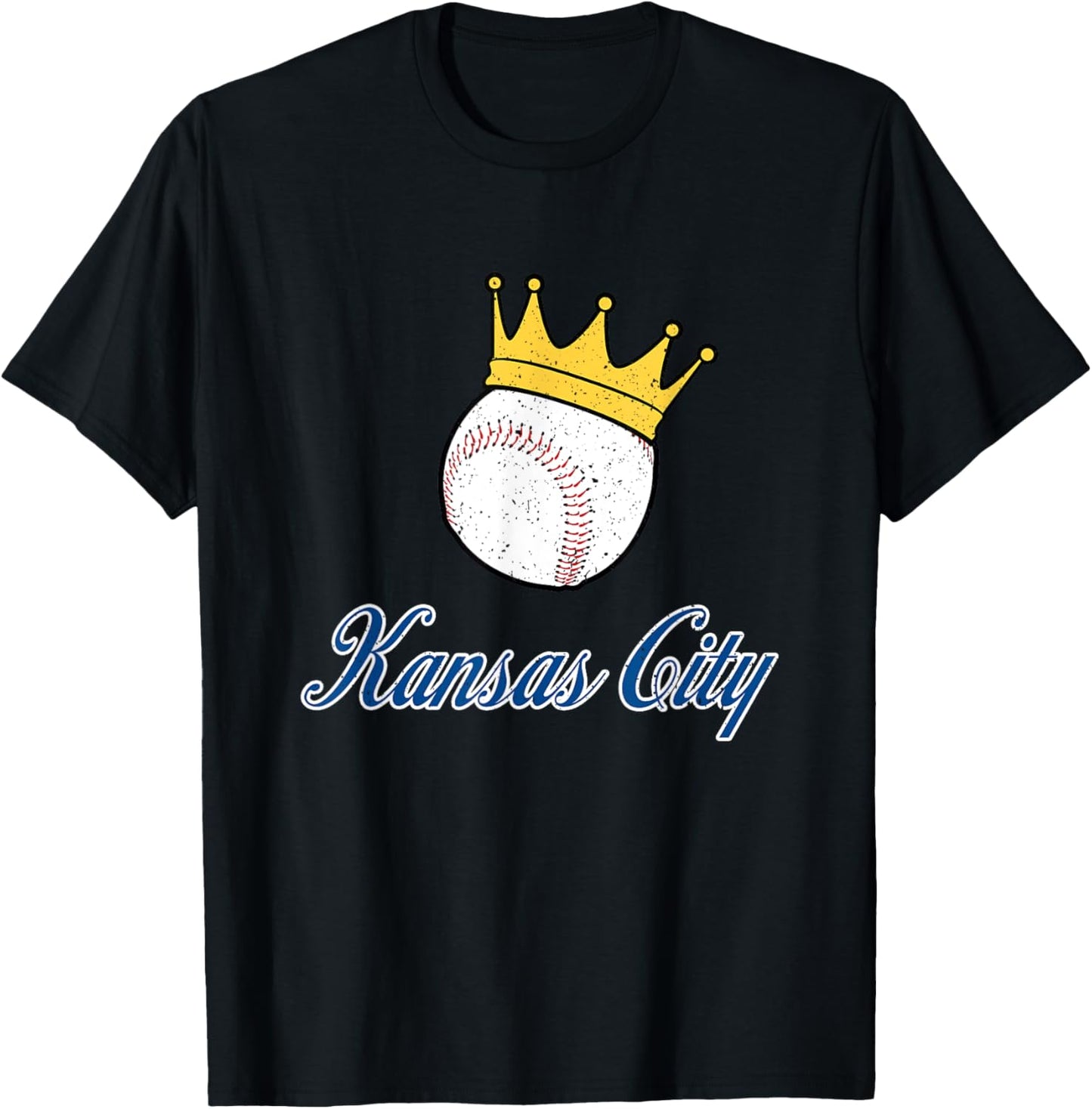 Vintage Baseball And Crown Kansas City T-Shirt - T-Shirt | Black
