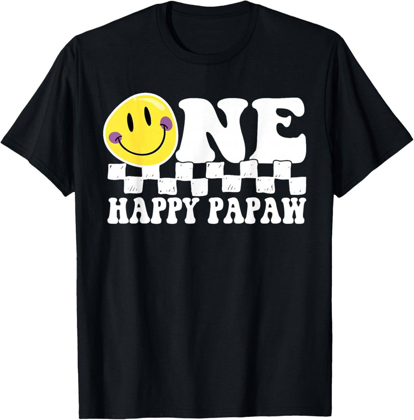 One Happy Dude Papaw 1st Birthday Family Matching T-Shirt - T-Shirt | Black