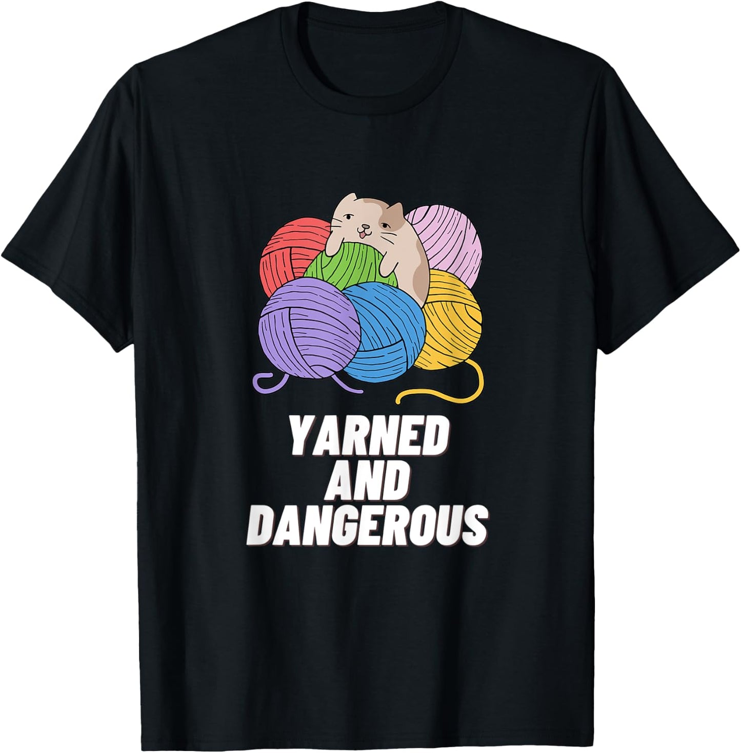 Yarned And Dangerous Funny Sewer Design Sewing Pun Sew Lover T-Shirt - T-Shirt | Black