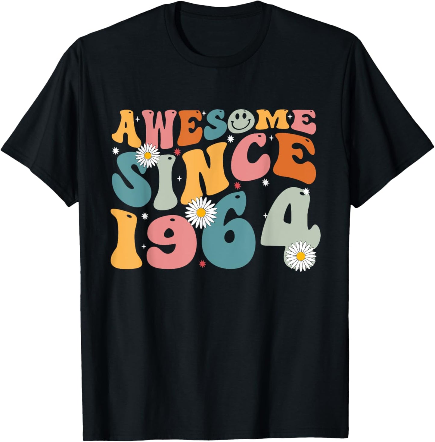 Awesome Since 1964 61st Birthday Retro Gifts Born In 1964 T-Shirt - T-Shirt | Black