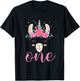 Kids 1 year Old Llamacorn Birthday Party Llama Unicorn 1st Gift T-Shirt - T-Shirt | Black