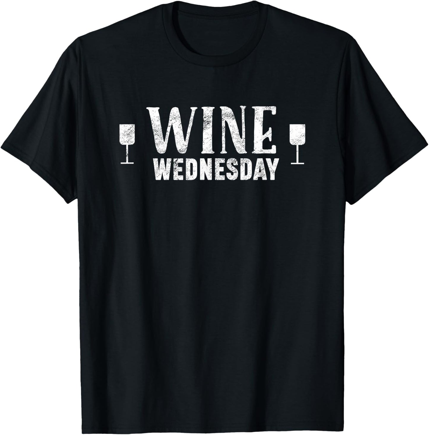 Wine Wednesday Funny Parents Day & Friends Drinking Alcohol T-Shirt - T-Shirt | Black