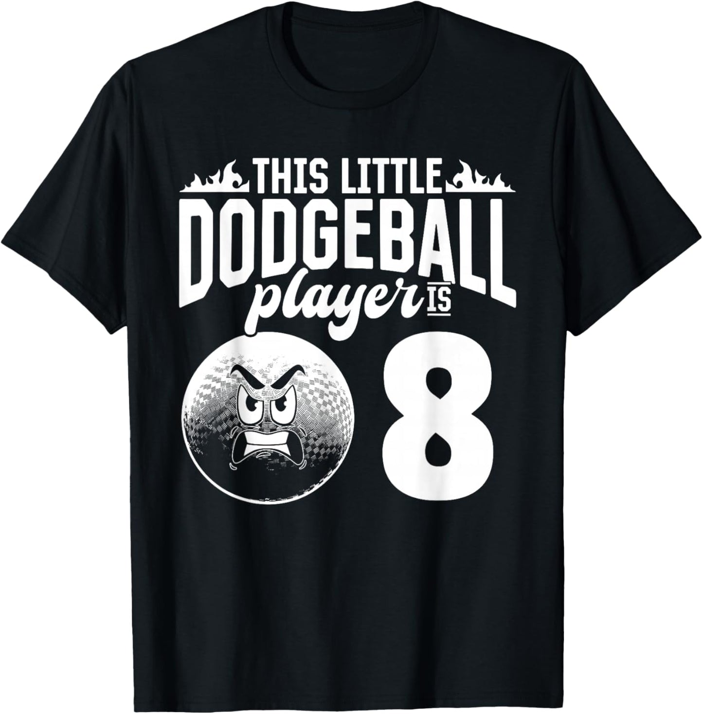 Dodgeball Player 8th Birthday - 8 Years Old Dodgeball Player T-Shirt - T-Shirt | Black
