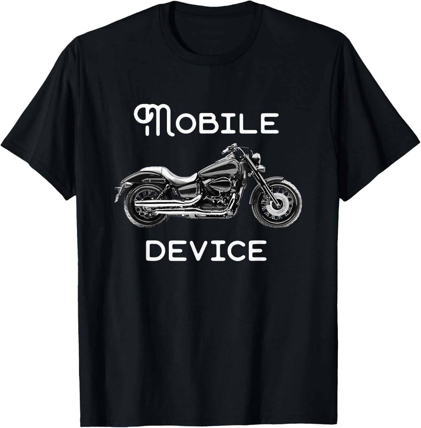 Mobile Device - Clever Motorcycle T-Shirt - T-Shirt | Black