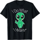 This Alien does what it wants cute alien flipping bird T-Shirt - T-Shirt | Black