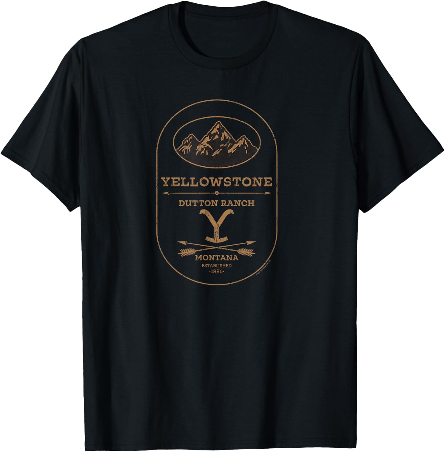 Yellowstone - Dutton Ranch Label T-Shirt - T-Shirt | Black