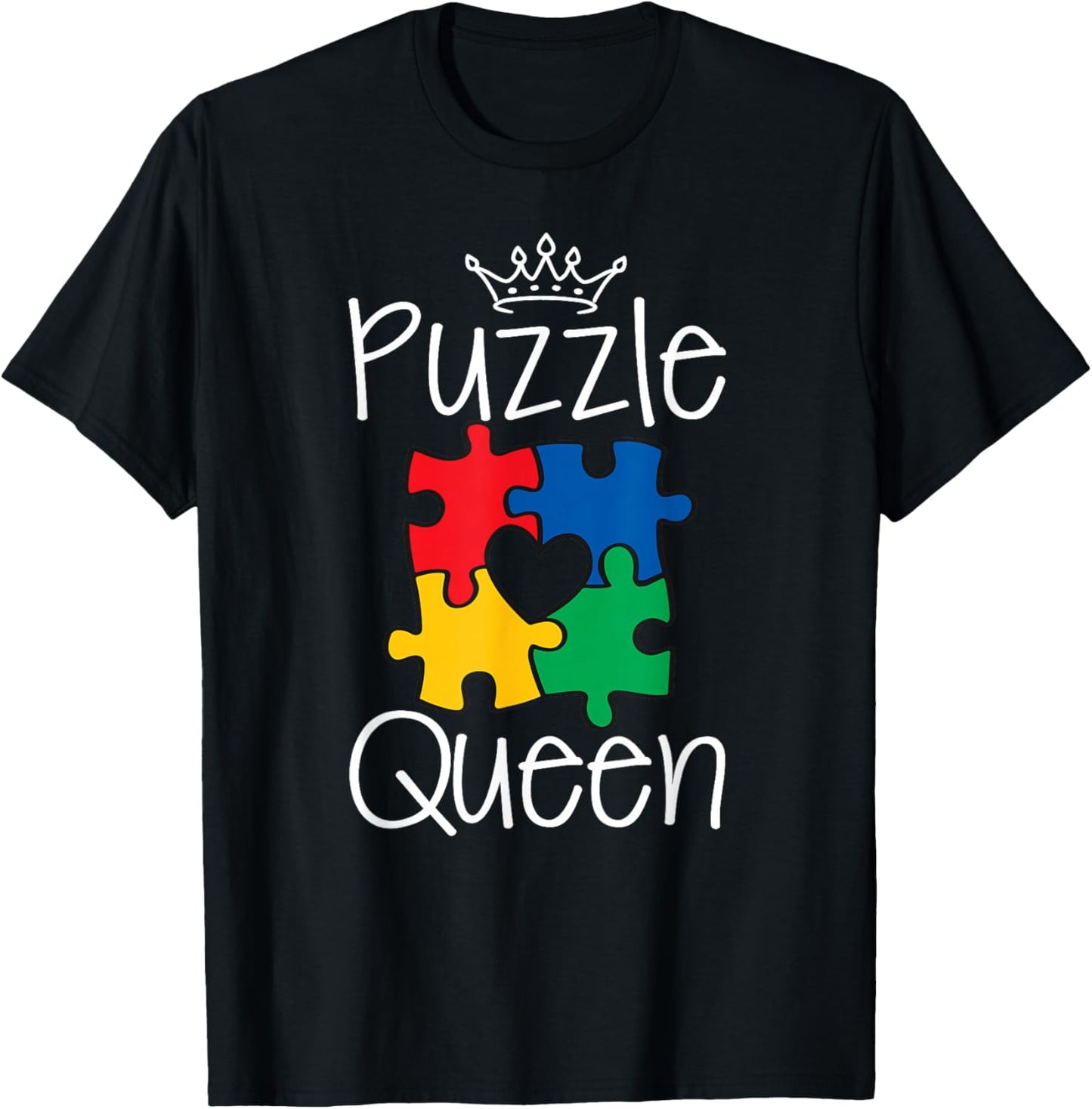 Funny Puzzle Queen Jigsaw Puzzle Lovers Dissectologist T-Shirt - T-Shirt | Black