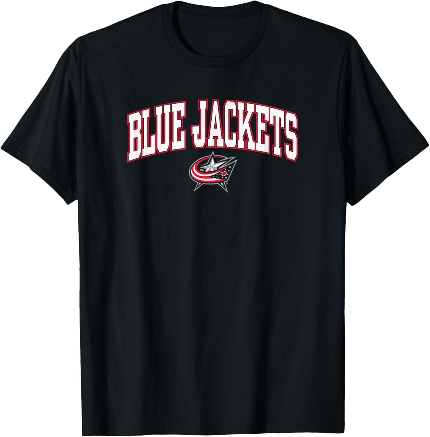 Columbus Blue Jackets Arch Over Navy Officially Licensed T-Shirt - T-Shirt | Black