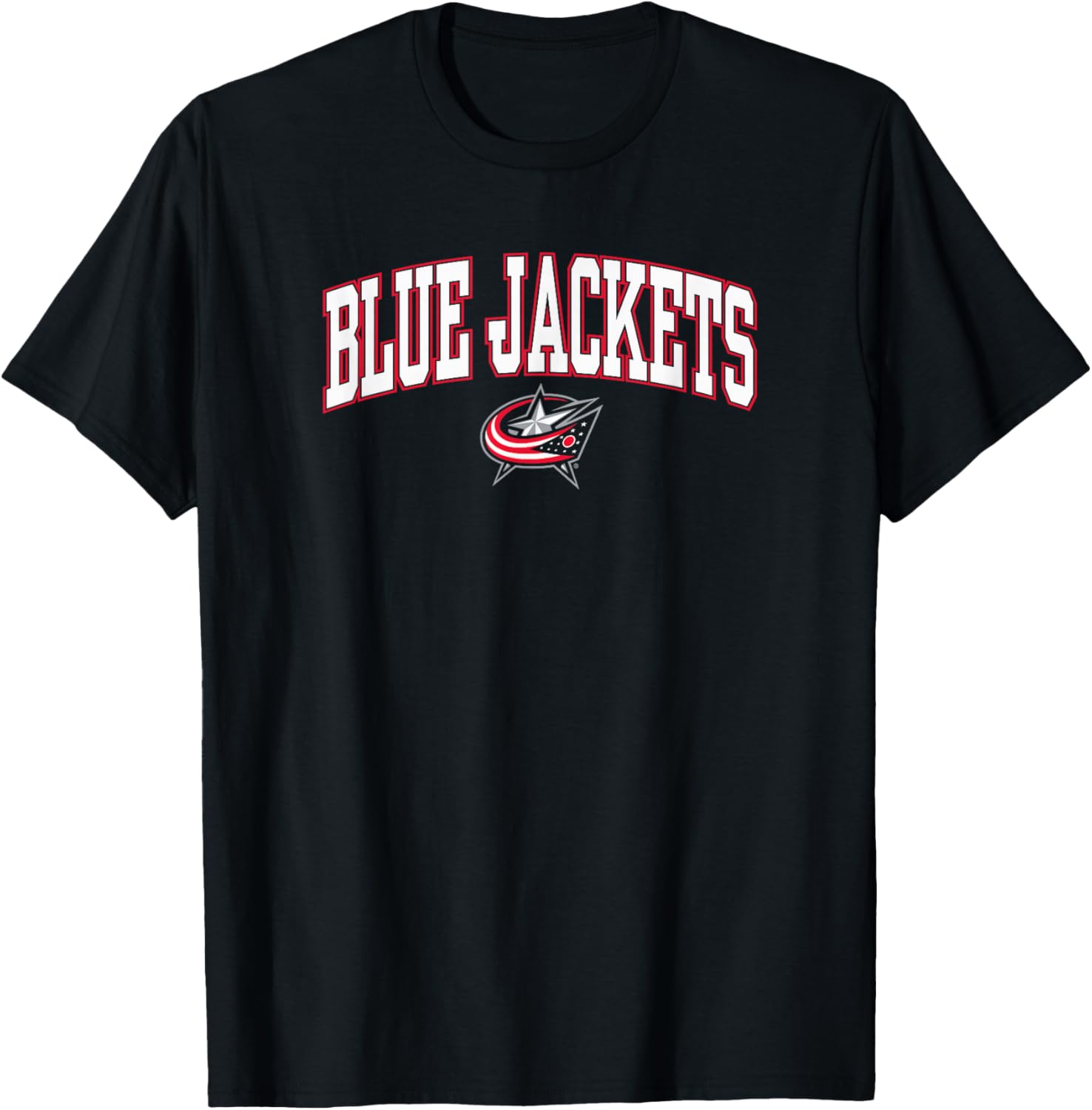 Columbus Blue Jackets Arch Over Navy Officially Licensed T-Shirt - T-Shirt | Black