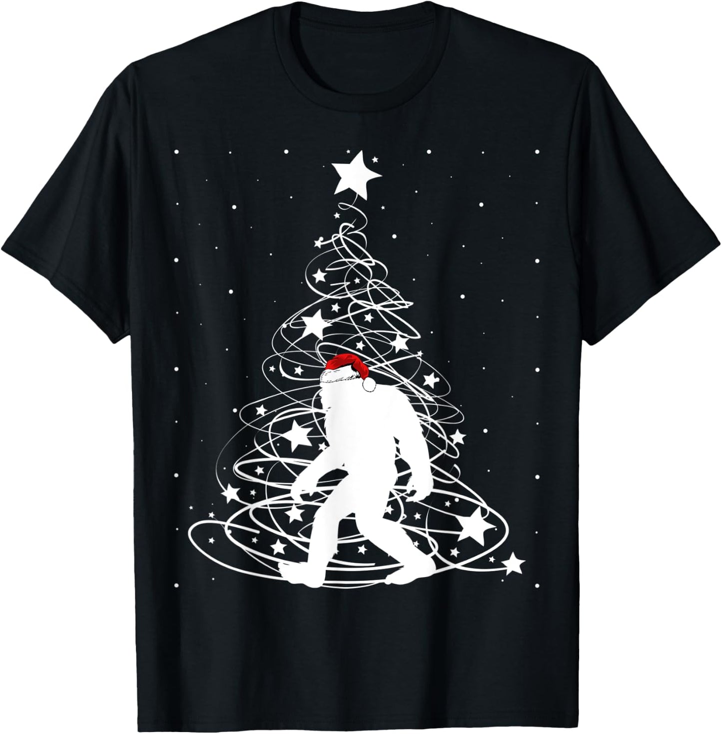 Bigfoot Santa Christmas Shirts for Boys Kids Girls Xmas Gift T-Shirt - T-Shirt | Black