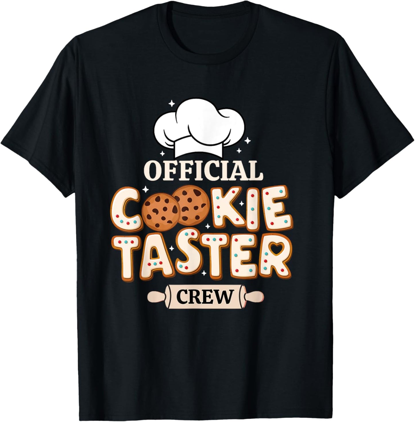 Official Cookie Taster Crew Funny Baking Team Family Holiday T-Shirt - T-Shirt | Black
