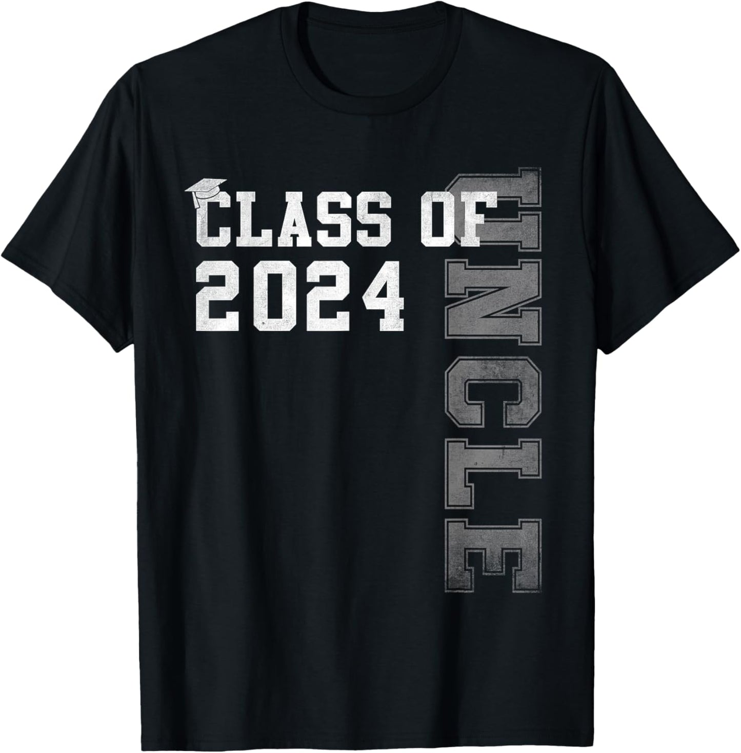 Uncle Senior 2024 Proud Uncle Of A Class Of 2024 Graduate T-Shirt - T-Shirt | Black