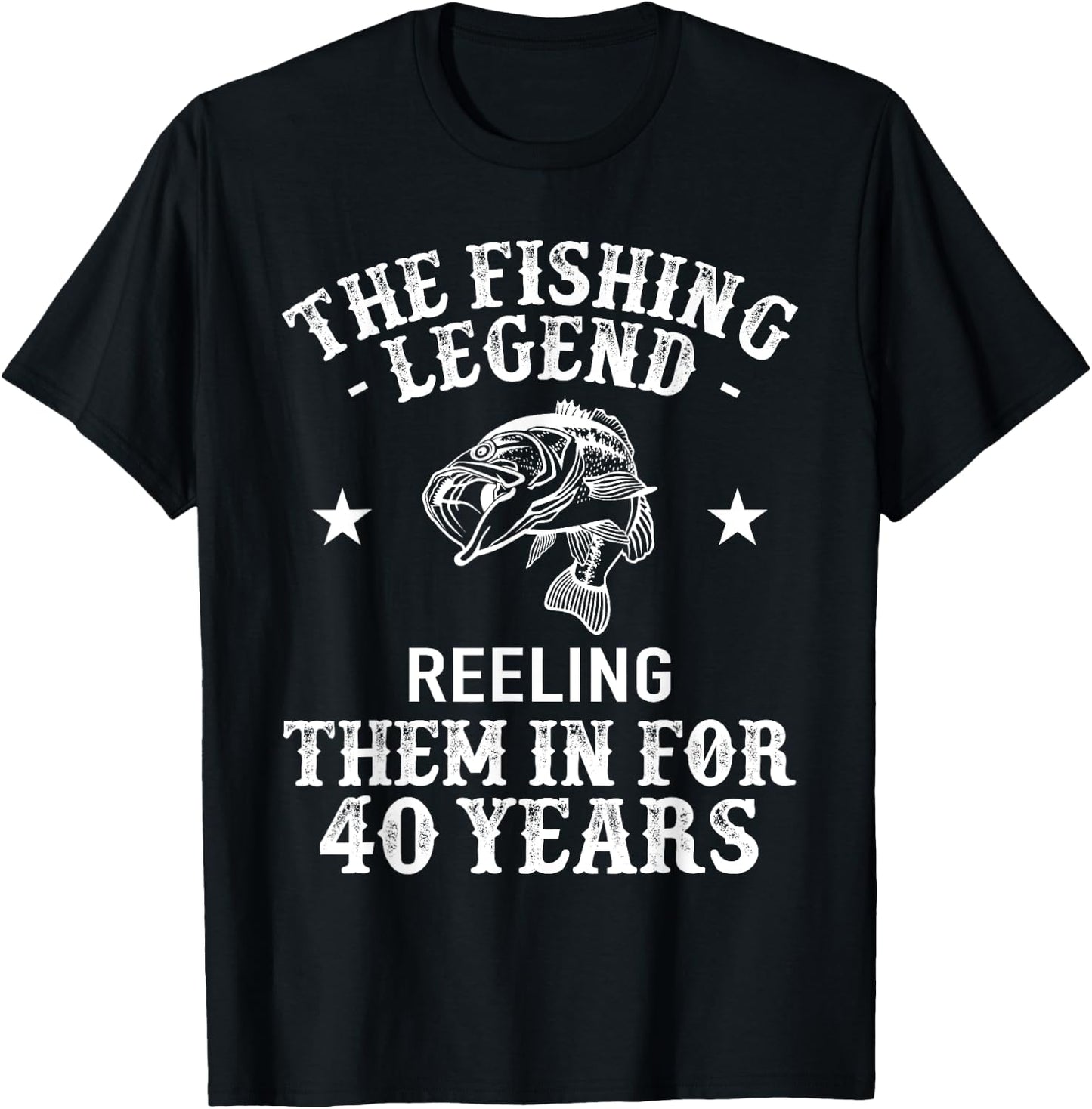 40th birthday Fisherman Fishing Legend T-Shirt - T-Shirt | Black