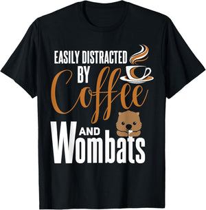 Wombat Shirt Funny Coffee Lover Cute Wombat Lover T-Shirt - T-Shirt | Black