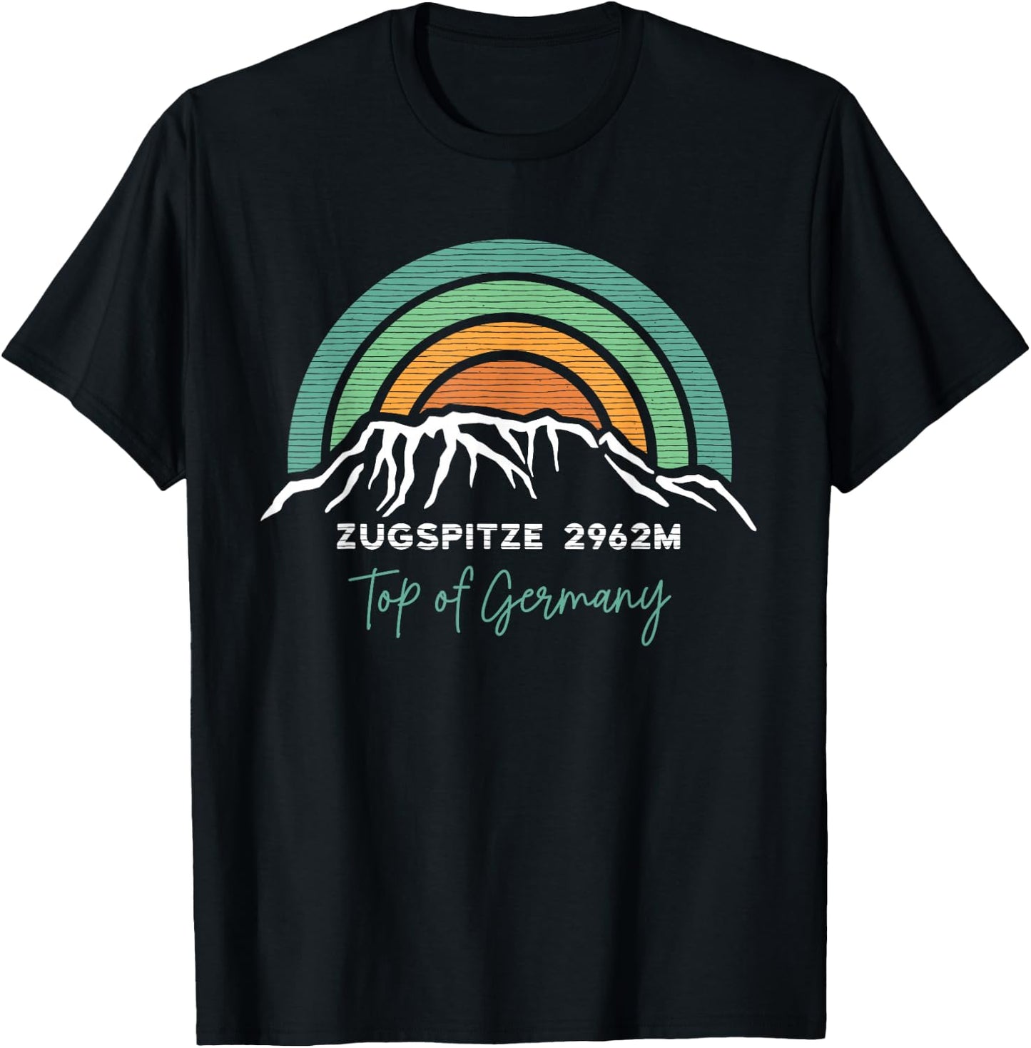 Zugspitze German Mountain Germany Garmisch Hiking Souvenir T-Shirt - T-Shirt | Black