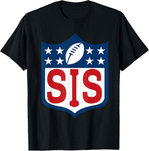 Sis American Football Happy Birthday Family Matching Retro T-Shirt - T-Shirt | Black