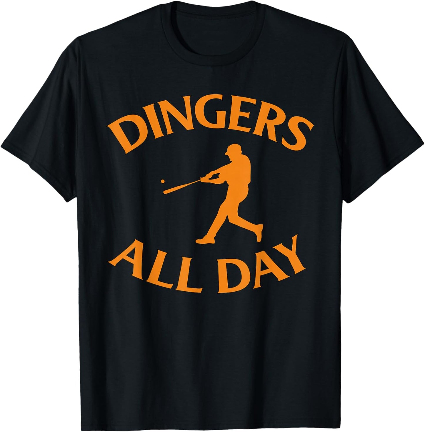 Dingers All Day - Baseball Fan T-Shirt - T-Shirt | Black