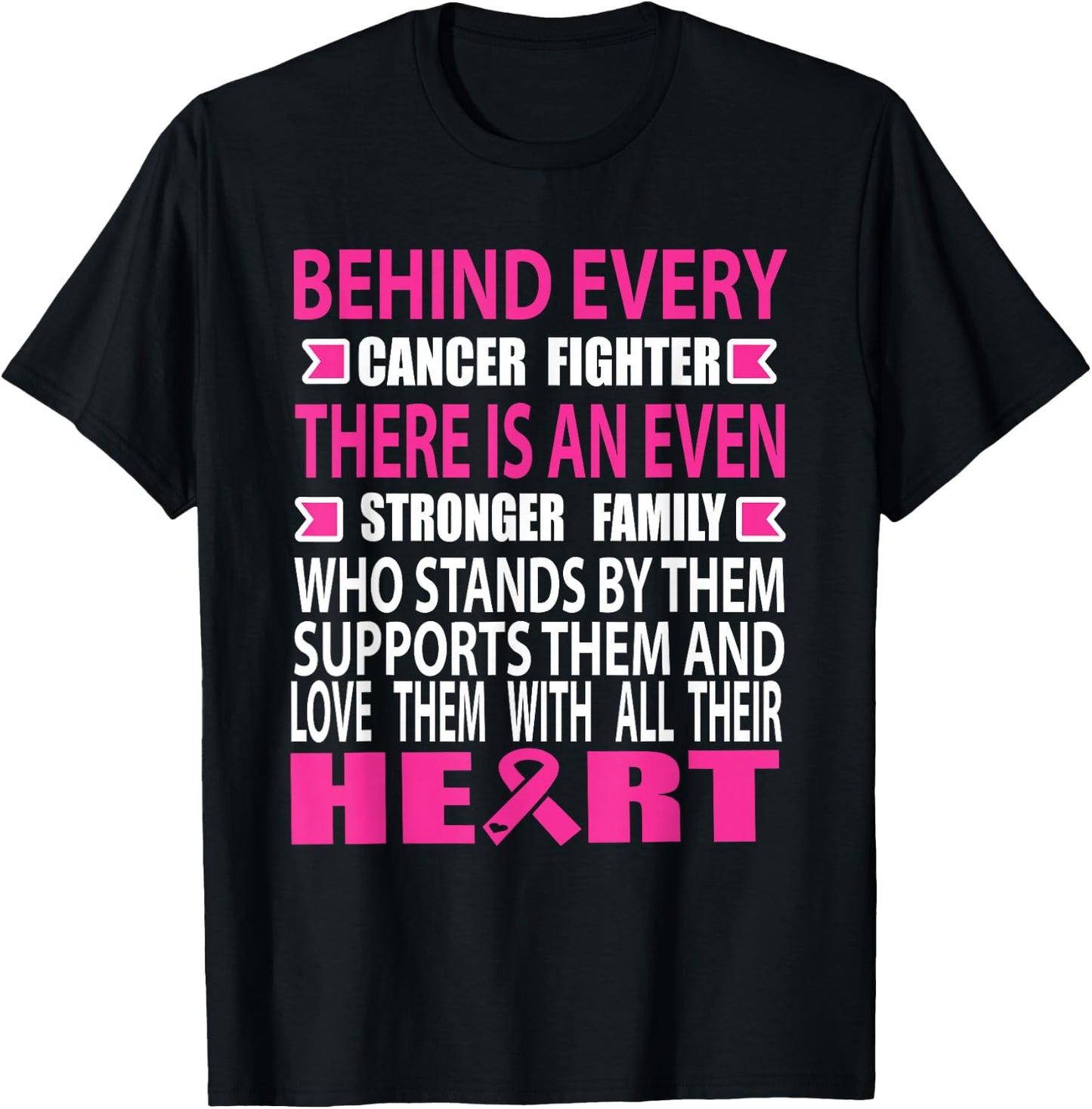 Fighter and strong family Breast cancer awareness cancer T-Shirt - T-Shirt | Black