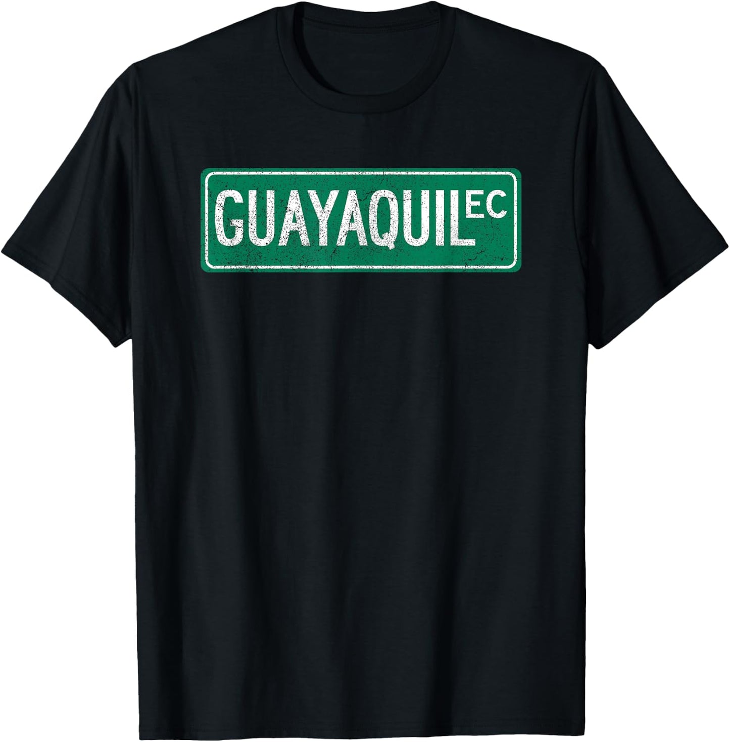 Retro Guayaquil, Ecuador Street Sign T-Shirt - T-Shirt | Black
