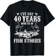 40th Birthday Fisherman T Shirt Funny Bass Fishing Gift T-Shirt - T-Shirt | Black