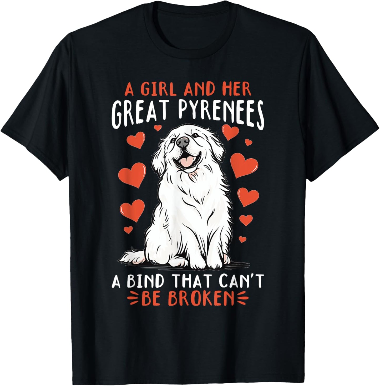 Great Pyrenees Dog Owner Men Women Girls Kids T-Shirt - T-Shirt | Black