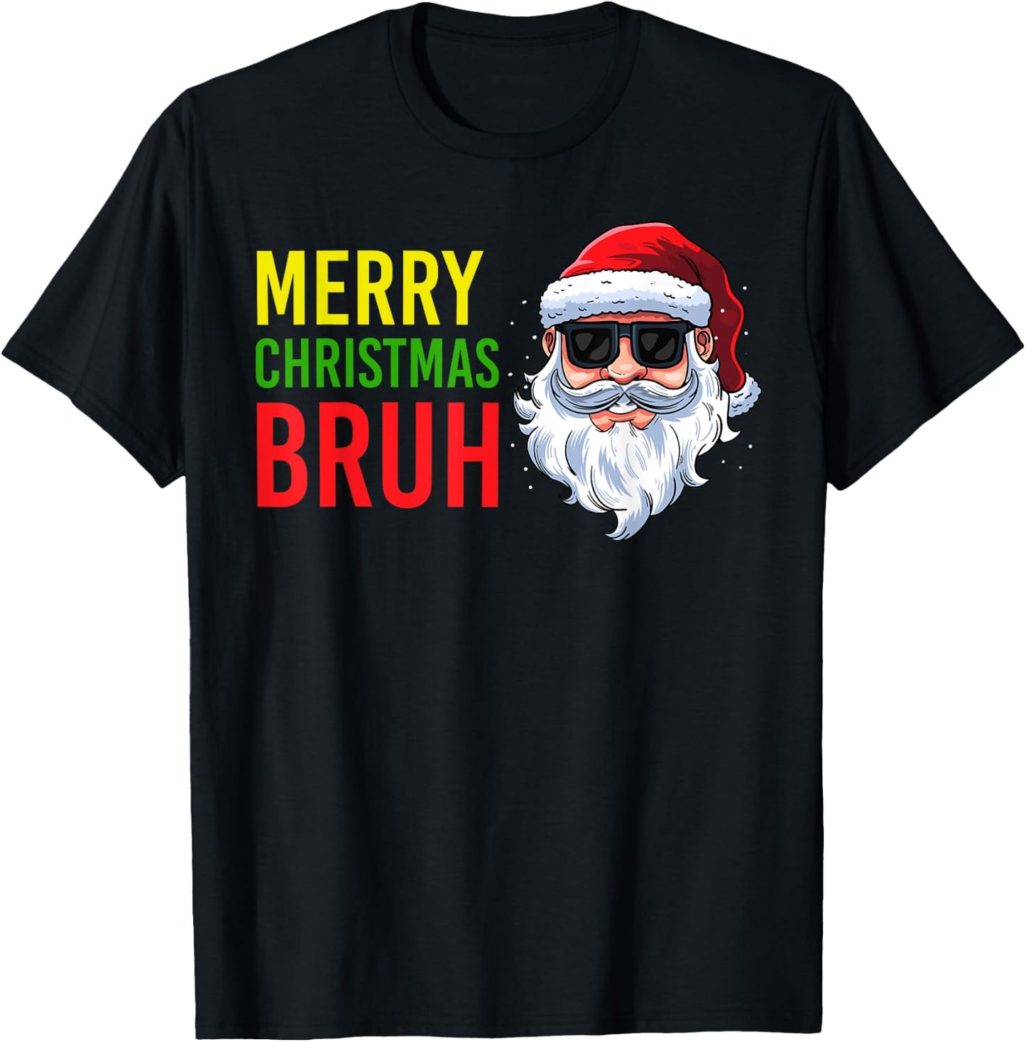 Merry Christmas Bruh Meme Funny Saying for Brother Boys Men T-Shirt - T-Shirt | Black
