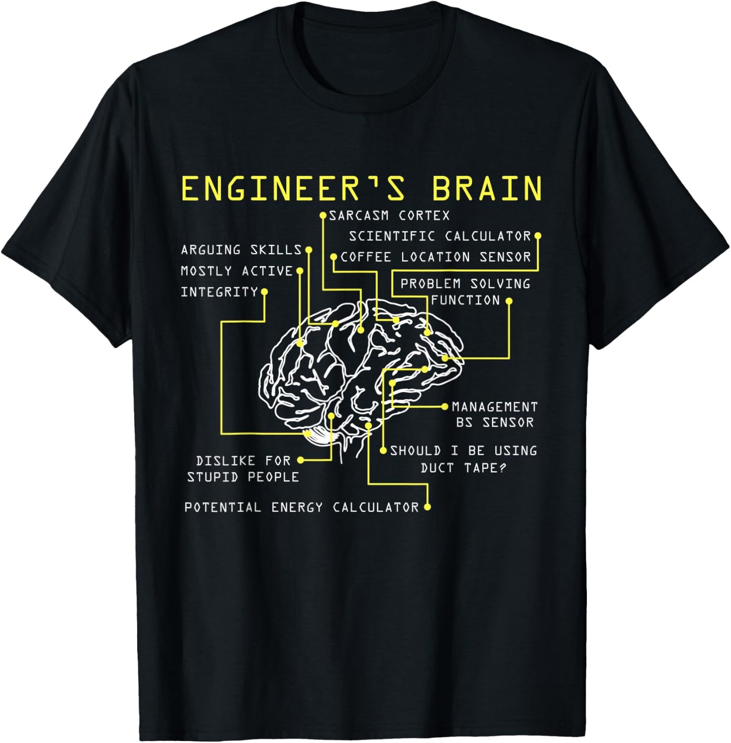 Engineer´s Brain Engineer Gift Engineering Process T-Shirt - T-Shirt | Black