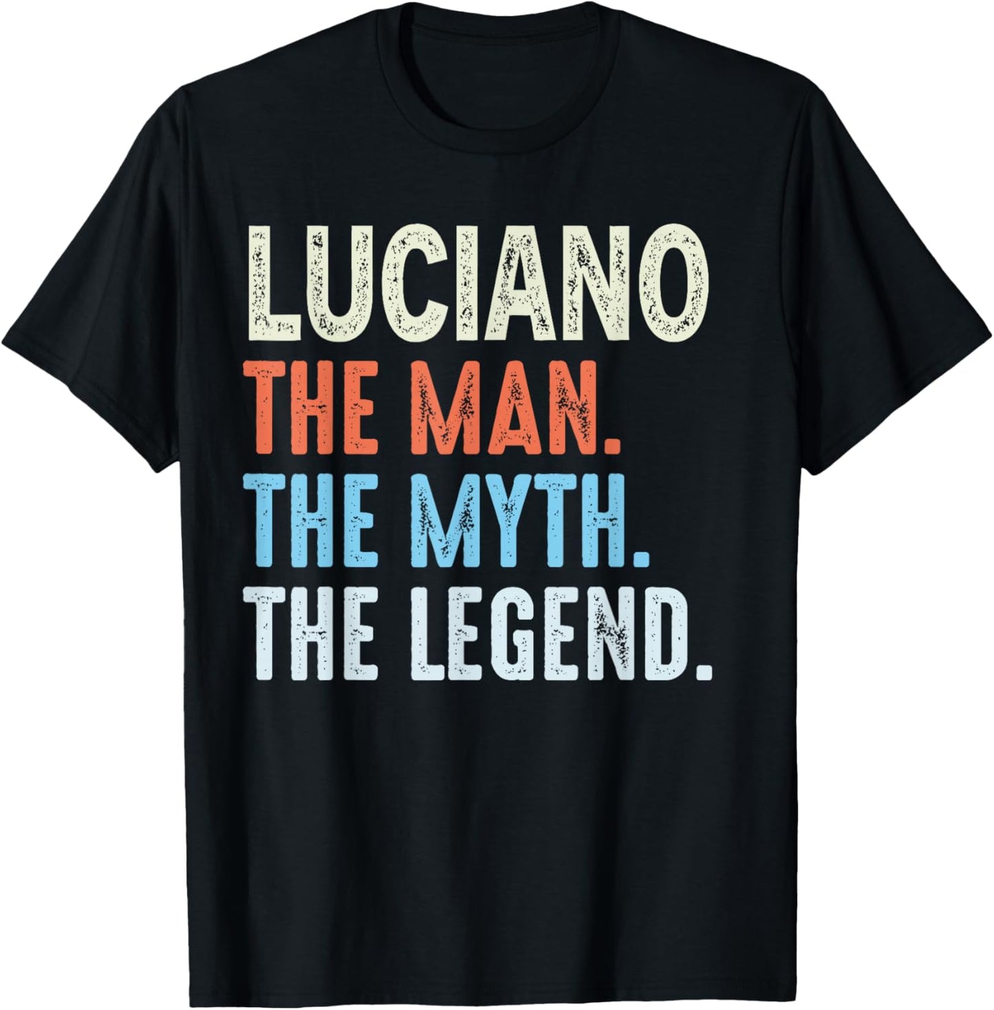Luciano The Legend Name Personalized Cute Idea Men Vintage T-Shirt - T-Shirt | Black