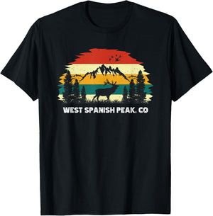 West Spanish Peak, CO mountain hiking nature outdoor camping T-Shirt - T-Shirt | Black