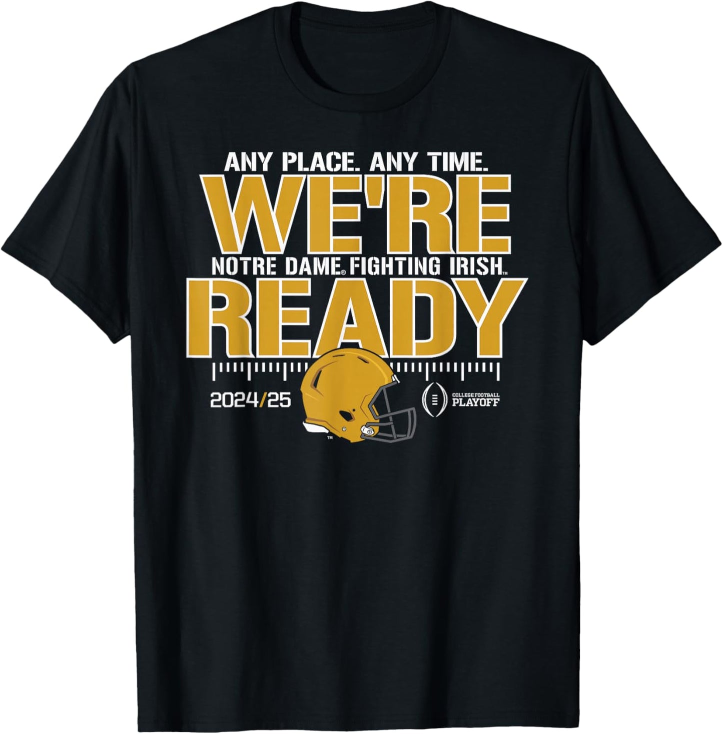 Notre Dame Fighting Irish College Football Playoff 24-25 T-Shirt - T-Shirt | Black