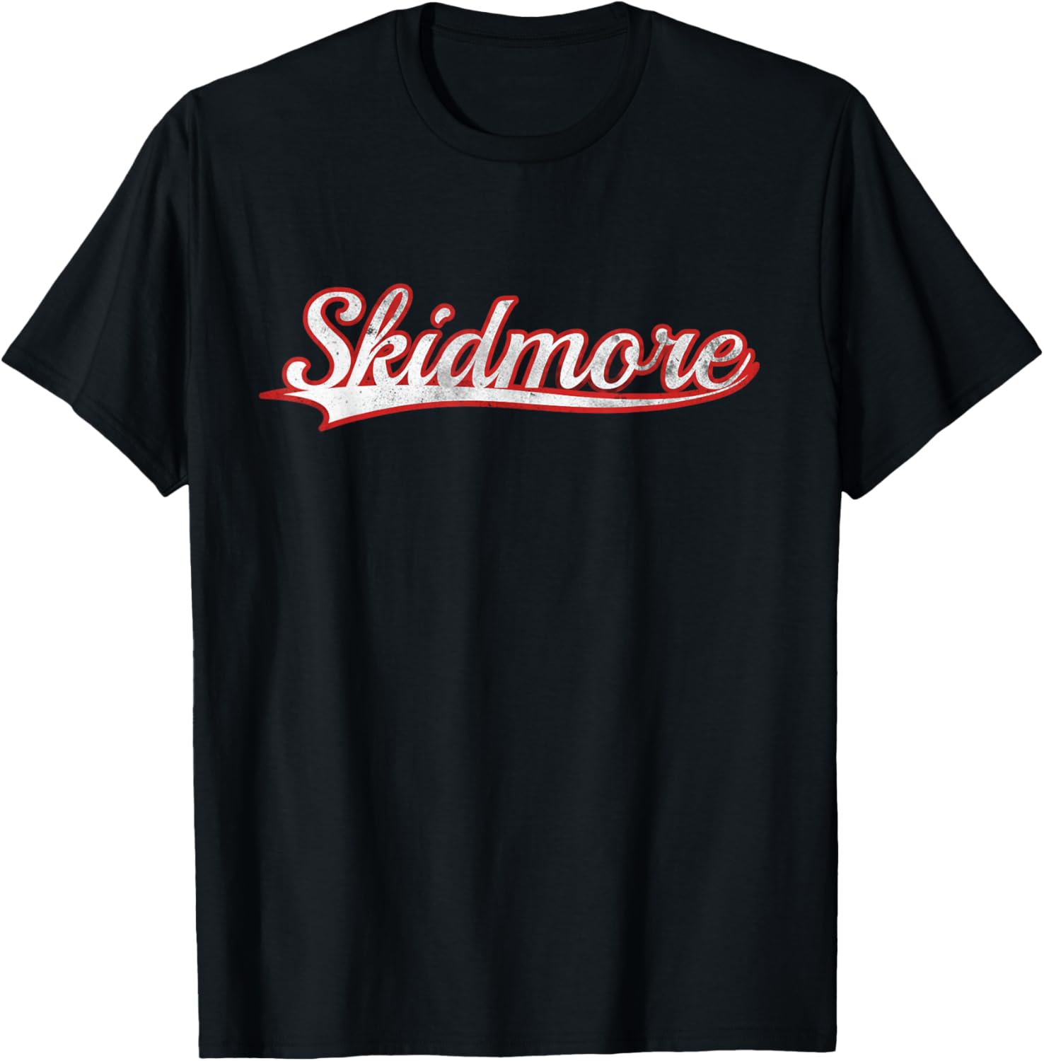 Skidmore New York Vintage Varsity Distressed Throwback T-Shirt - T-Shirt | Black