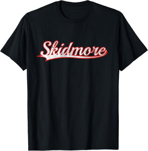 Skidmore New York Vintage Varsity Distressed Throwback T-Shirt - T-Shirt | Black