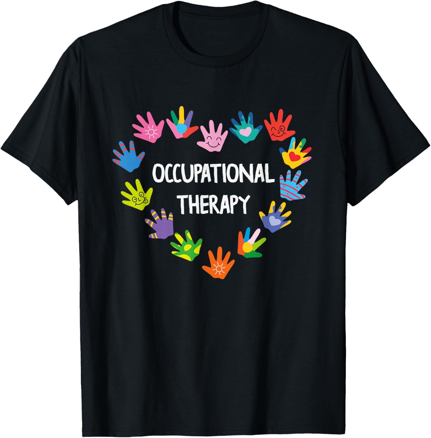 Occupational Therapist Squad Cute Hands Preschool School OT T-Shirt - T-Shirt | Black