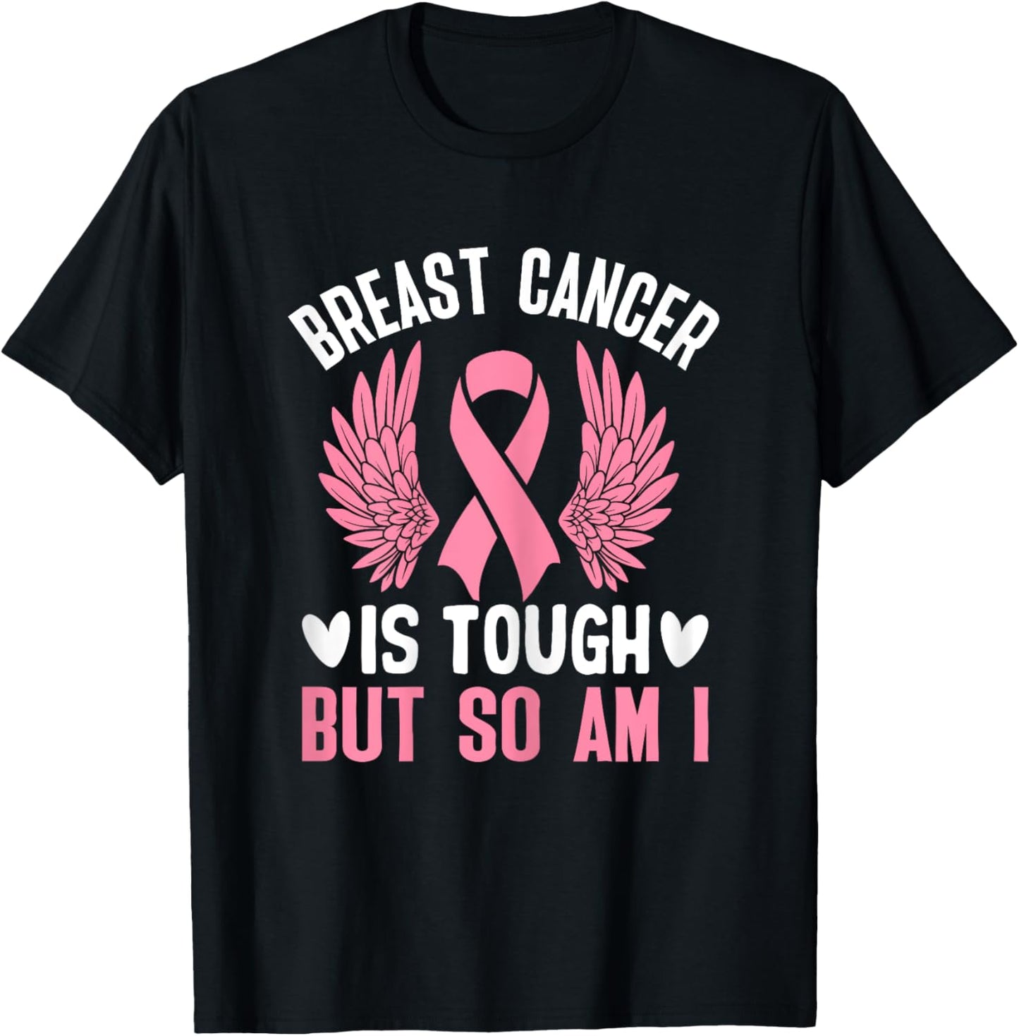 Pink Ribbon Breast Cancer Awareness Breast Cancer Survivor T-Shirt - T-Shirt | Black
