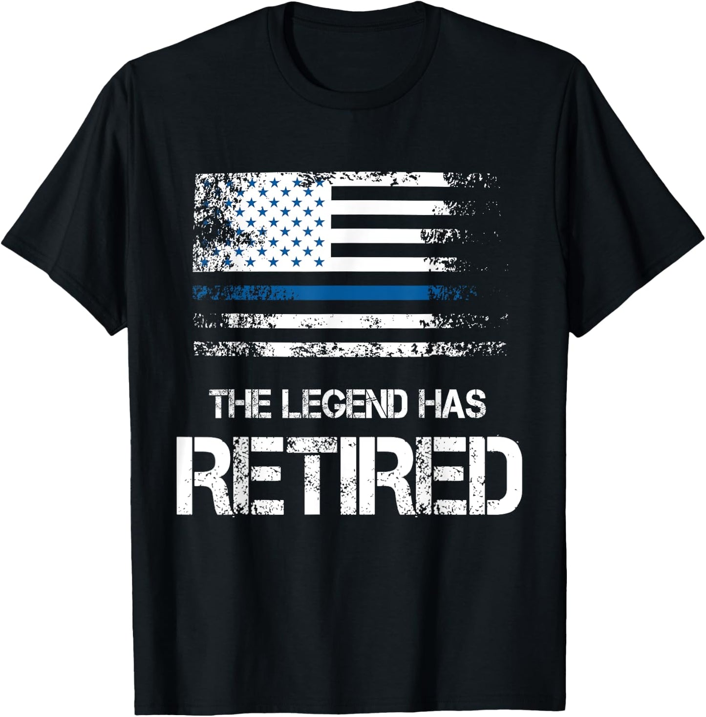 The Legend Has Retired Shirt Police Officer Retirement Gift T-Shirt - T-Shirt | Black