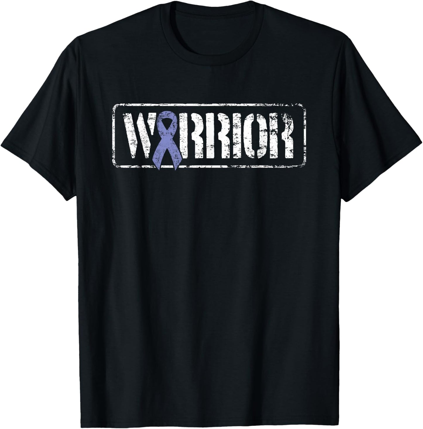 Stomach Cancer Warrior - Periwinkle Military Style Ribbon T-Shirt - T-Shirt | Black