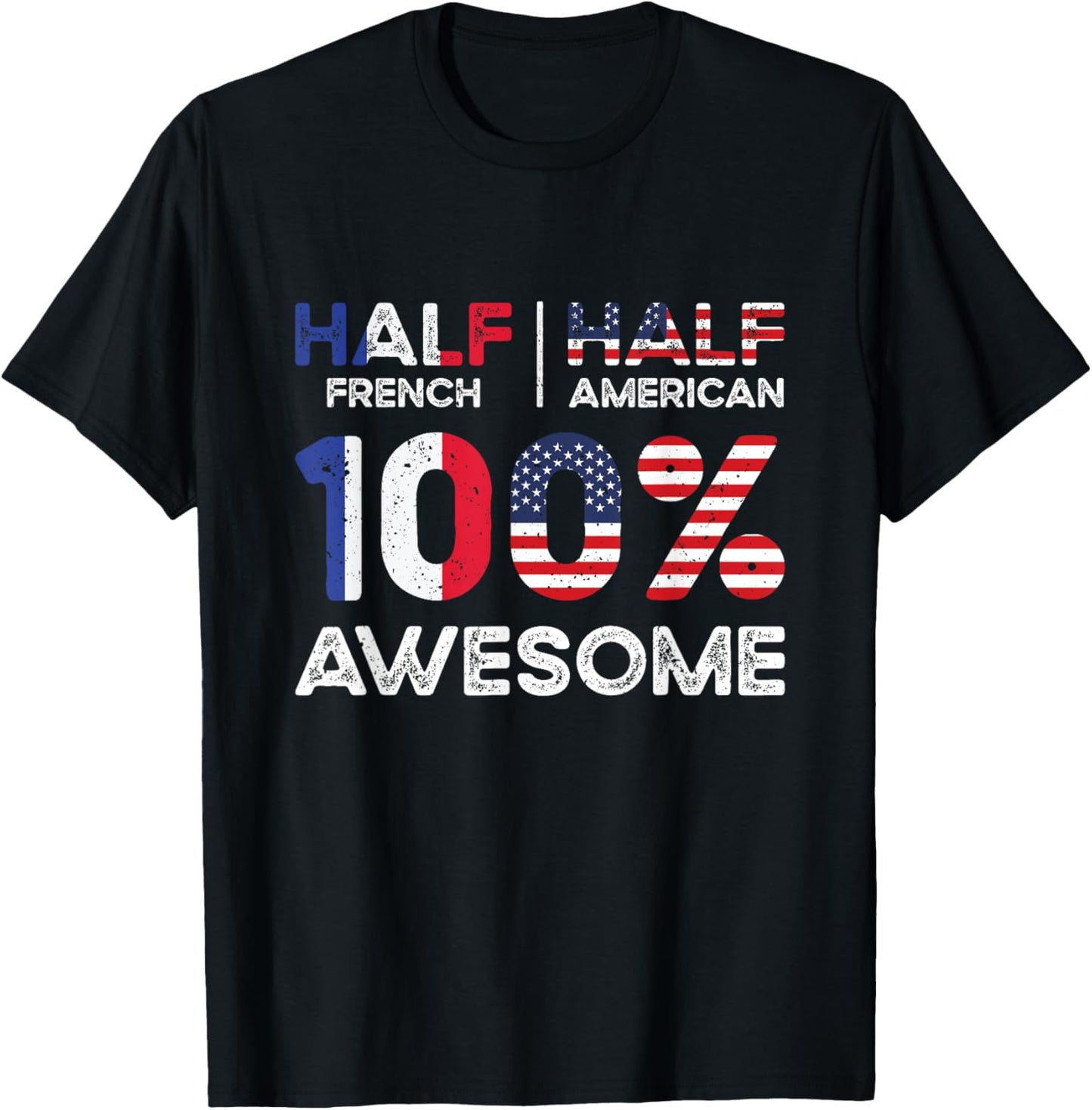 French American Patriot USA Grown France US Flag T-Shirt - T-Shirt | Black
