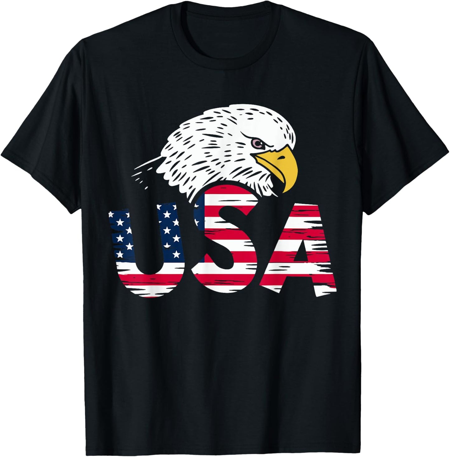 USA American Flag Eagle for Patriotic T-Shirt - T-Shirt | Black