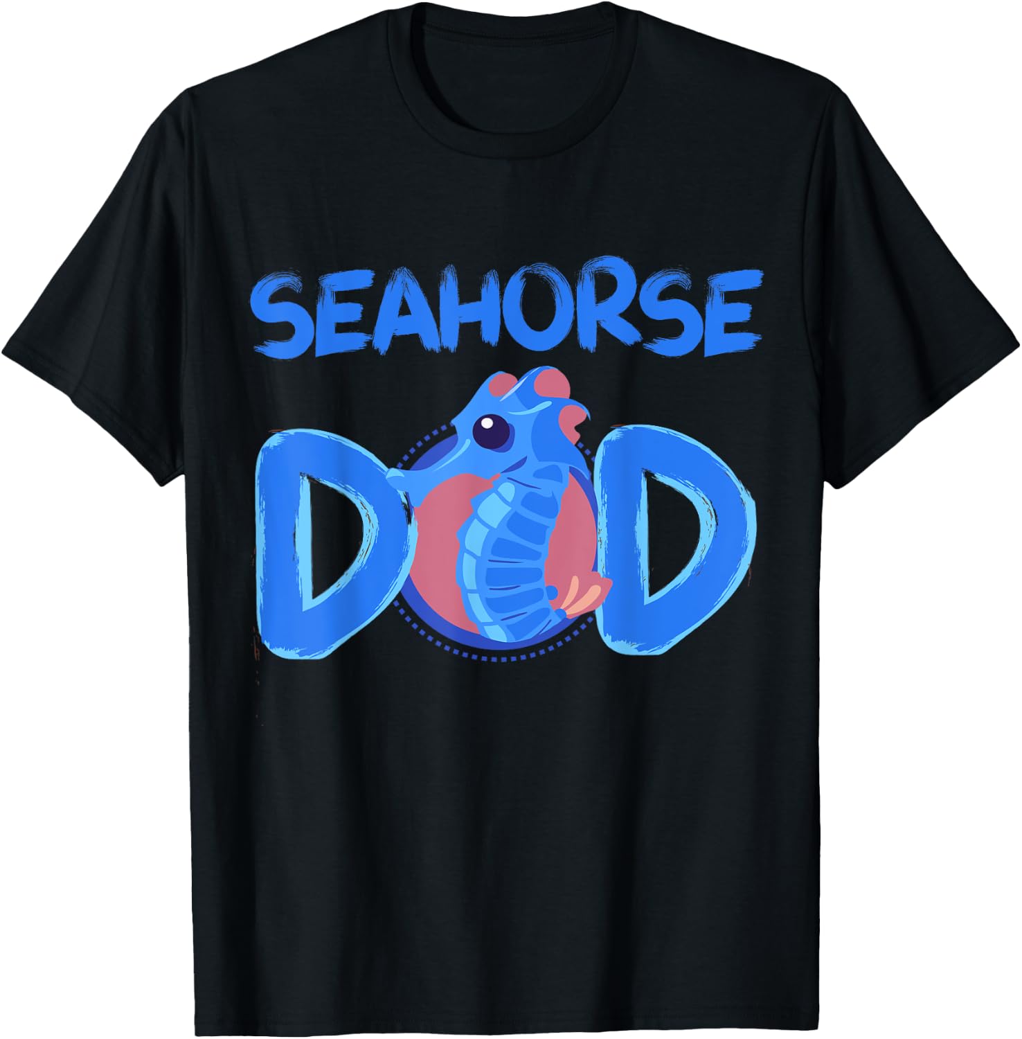 Seahorse Dad Clothes Art Outfit Father's Day Gift Seahorse T-Shirt - T-Shirt | Black
