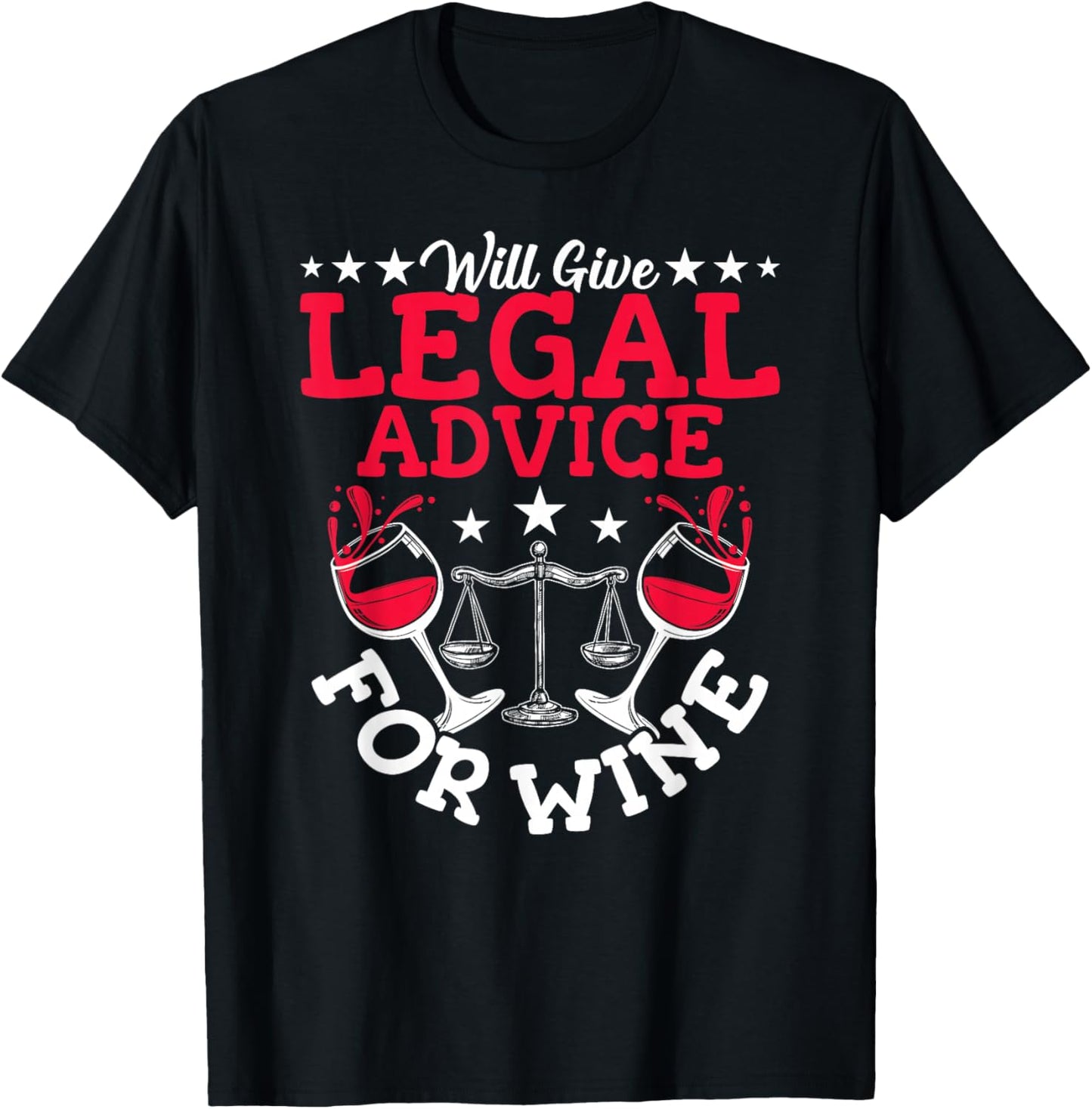 Lawyer Wine Lover Attorney Law School Law Student Lawyers T-Shirt - T-Shirt | Black