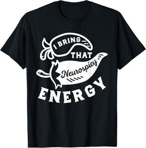 Neurospicy Shirt Funny Neurodiversity Neurodivergence ADHD T-Shirt - T-Shirt | Black