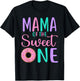 Mama of the Sweet one Mom 1st Birthday Girl Donut Party T-Shirt - T-Shirt | Black