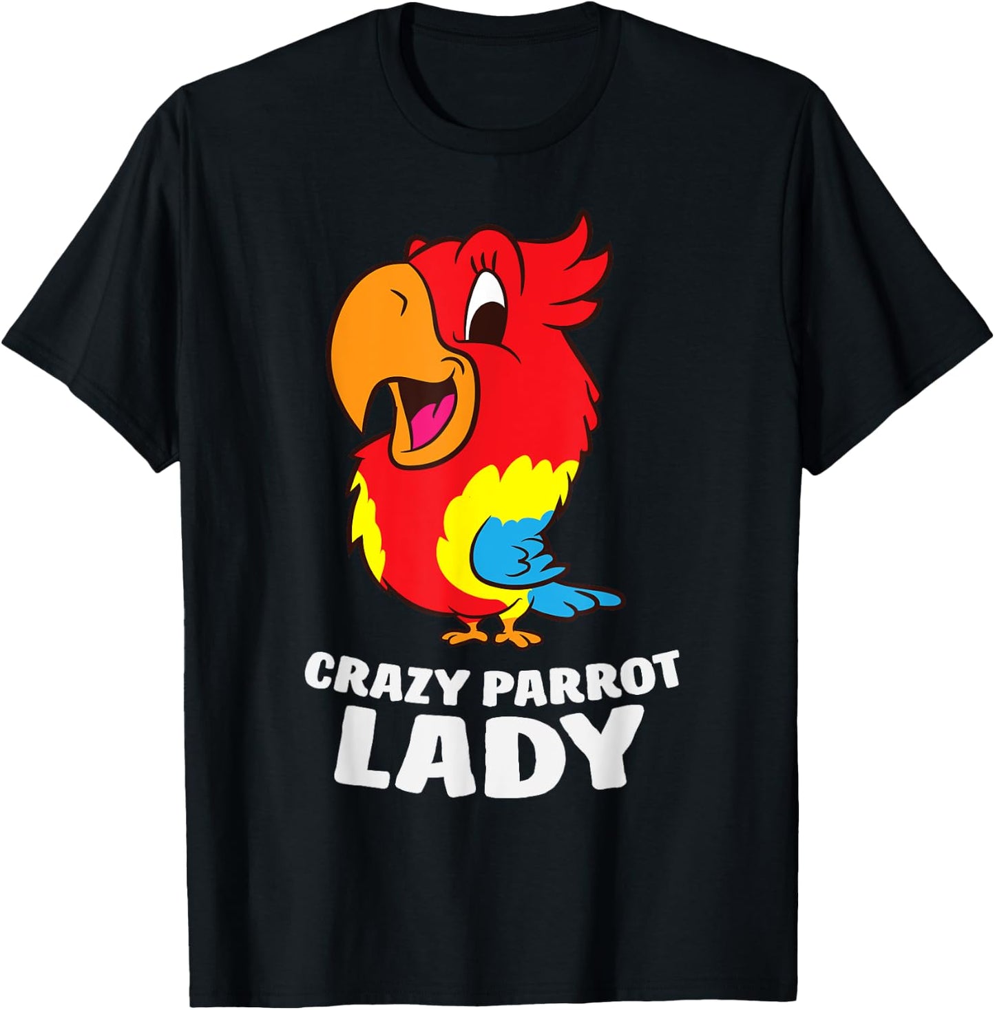 Crazy Parrot Lady Funny Parrot Girl T-Shirt - T-Shirt | Black