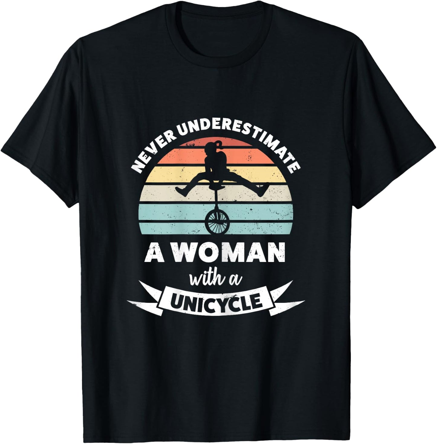 Woman with a Unicycle Funny Gift Mom T-Shirt - T-Shirt | Black