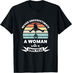 Woman with a Unicycle Funny Gift Mom T-Shirt - T-Shirt | Black