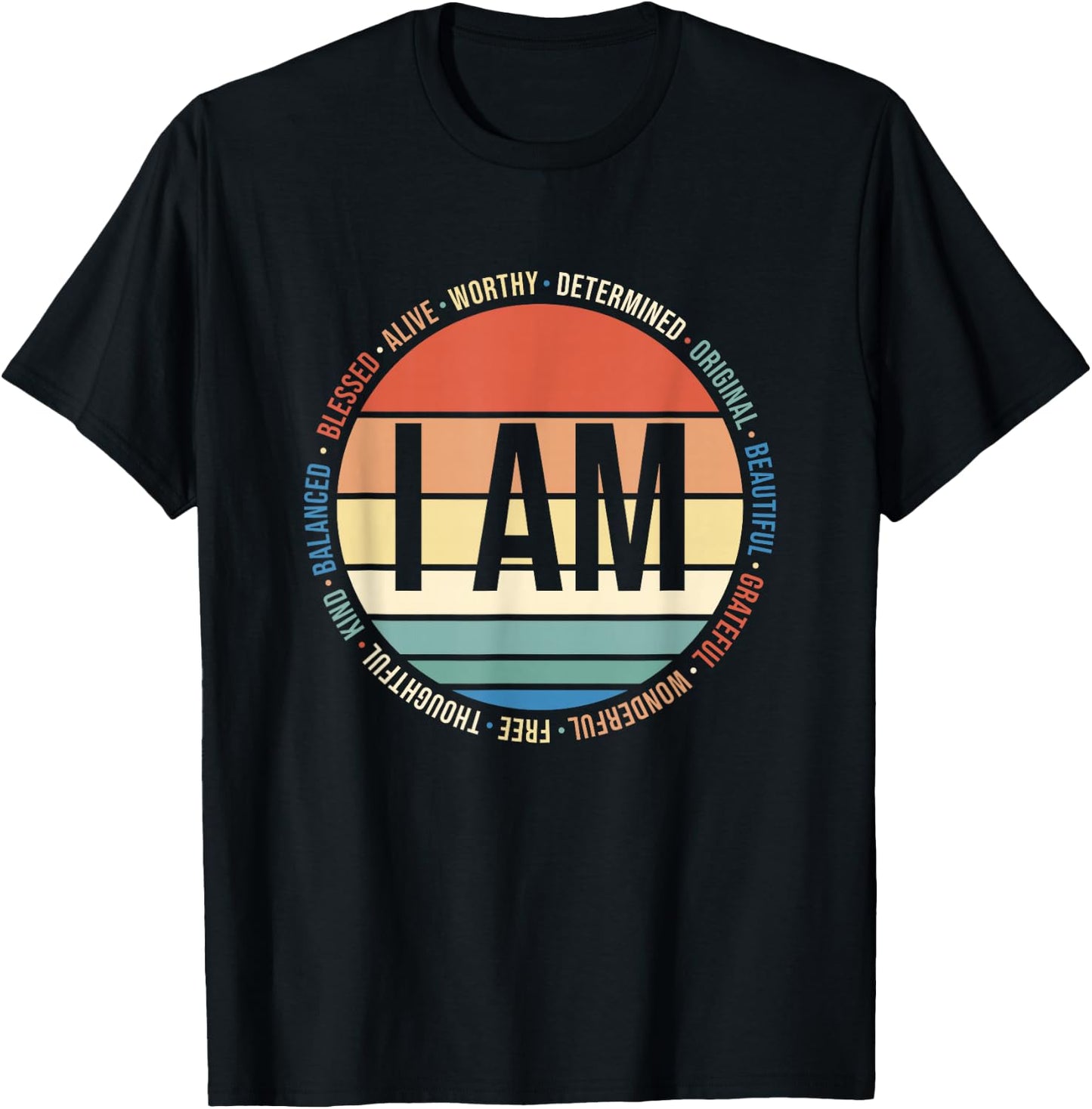 70s Retro Positive Affirmations Self Care Gift Mental Health T-Shirt - T-Shirt | Black